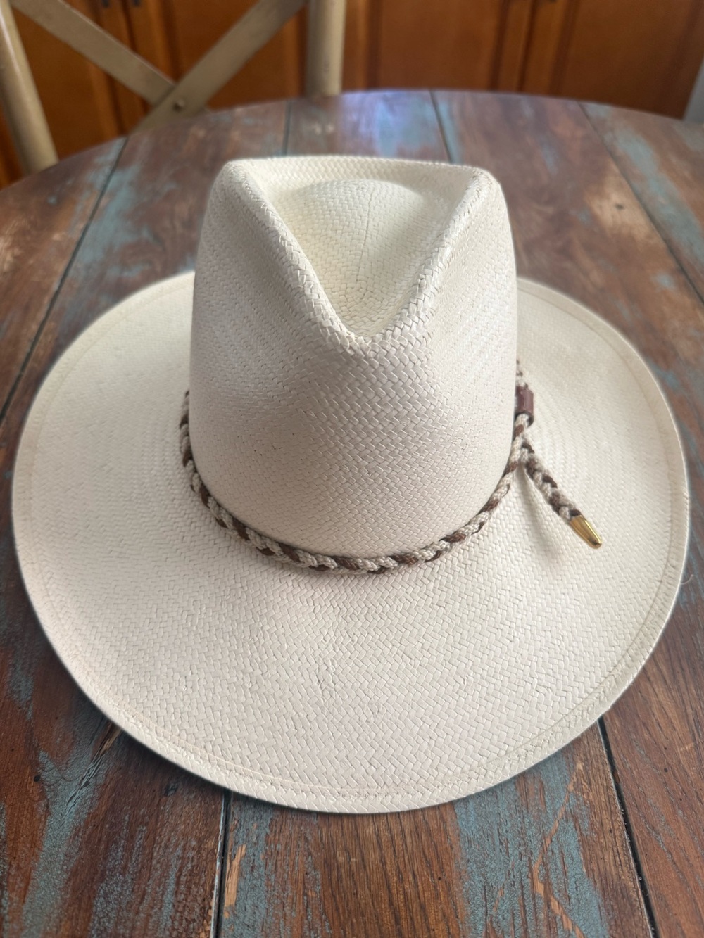 Vintage Resistol Shantung Straw Western Cowgirl Hat Wind River XS